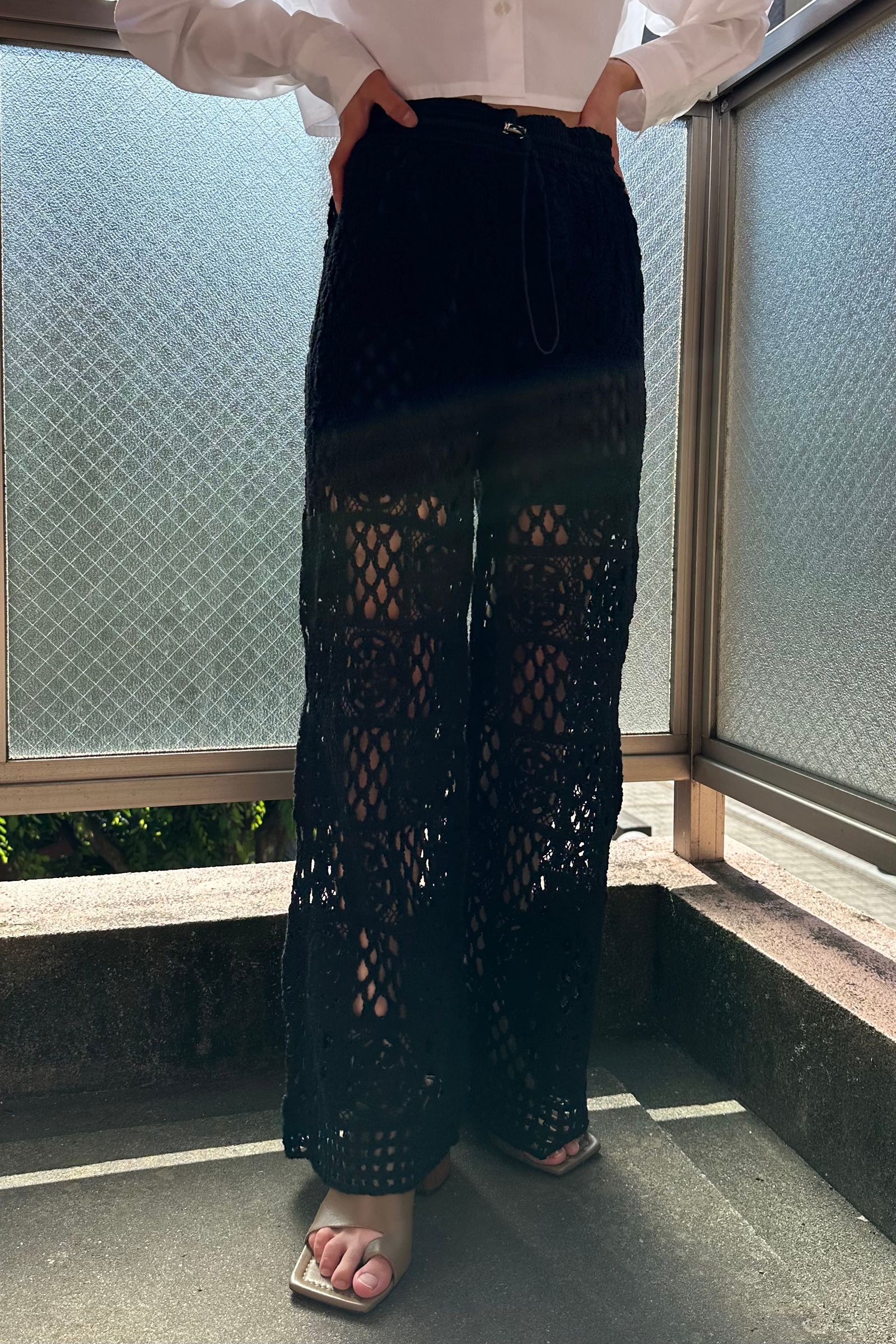 TODAYFUL - Crochet Lace Pants‐black- 23ss | asterisk