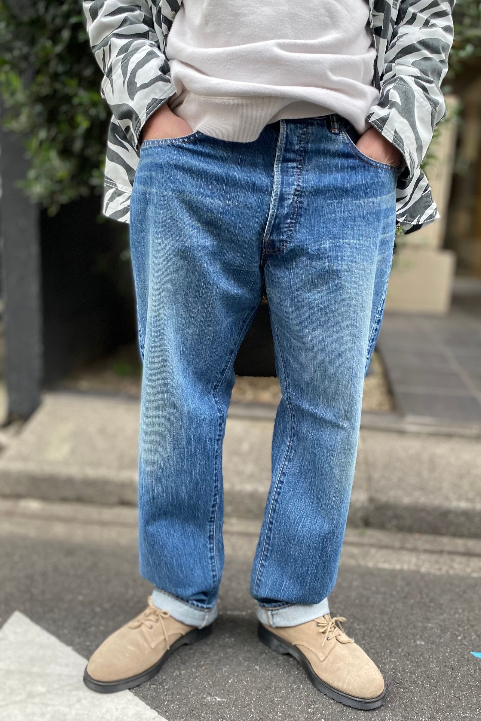 オンラインストア初売 MASU BAGGY JEANS WASHED INDIGO チェーン