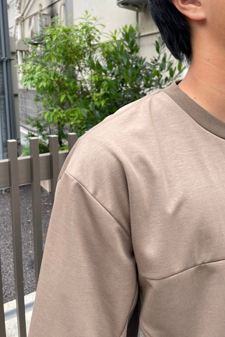 White Mountaineering - double knit pocket t-shirt-beige-23ss