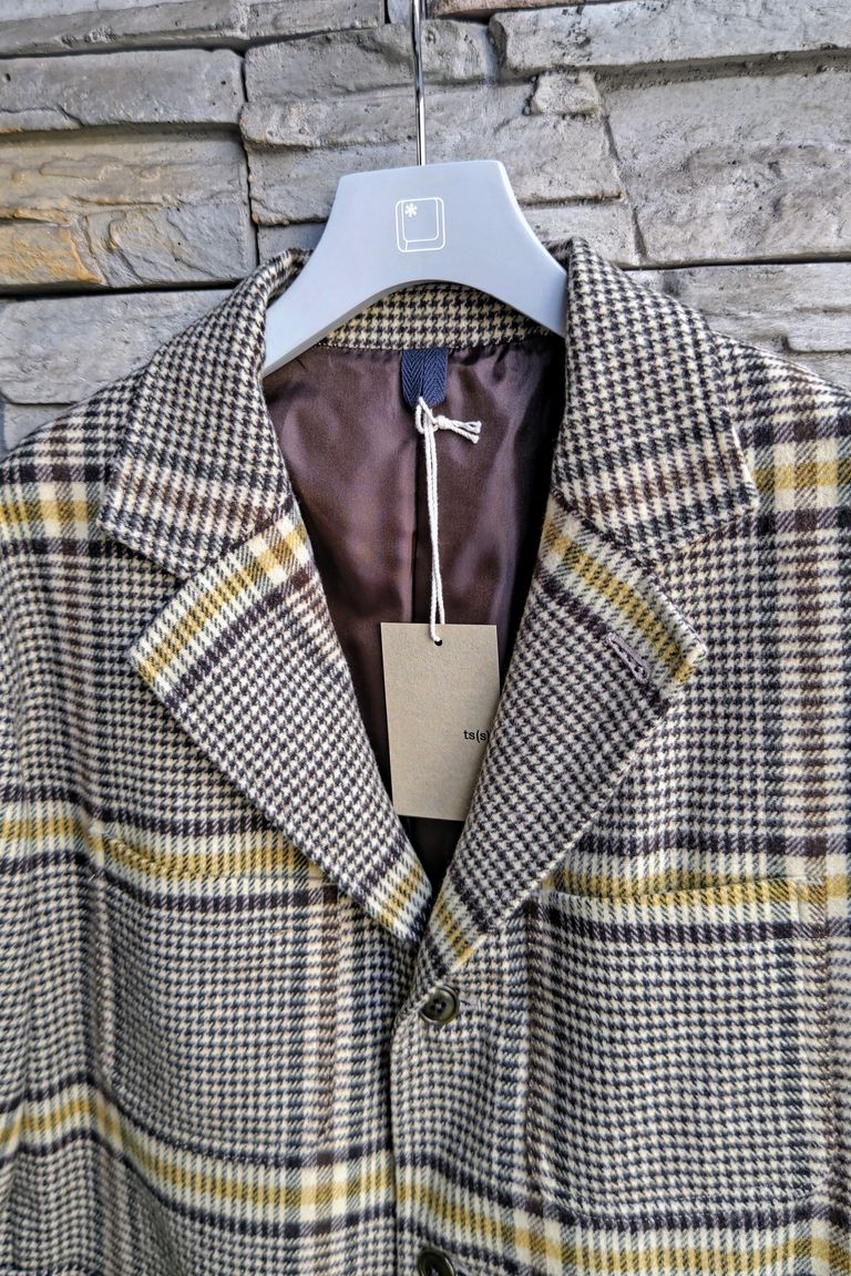 ts(s) - Color Glen Plaid Wool Blend Melton Cloth 4+1 Patch Pocket 