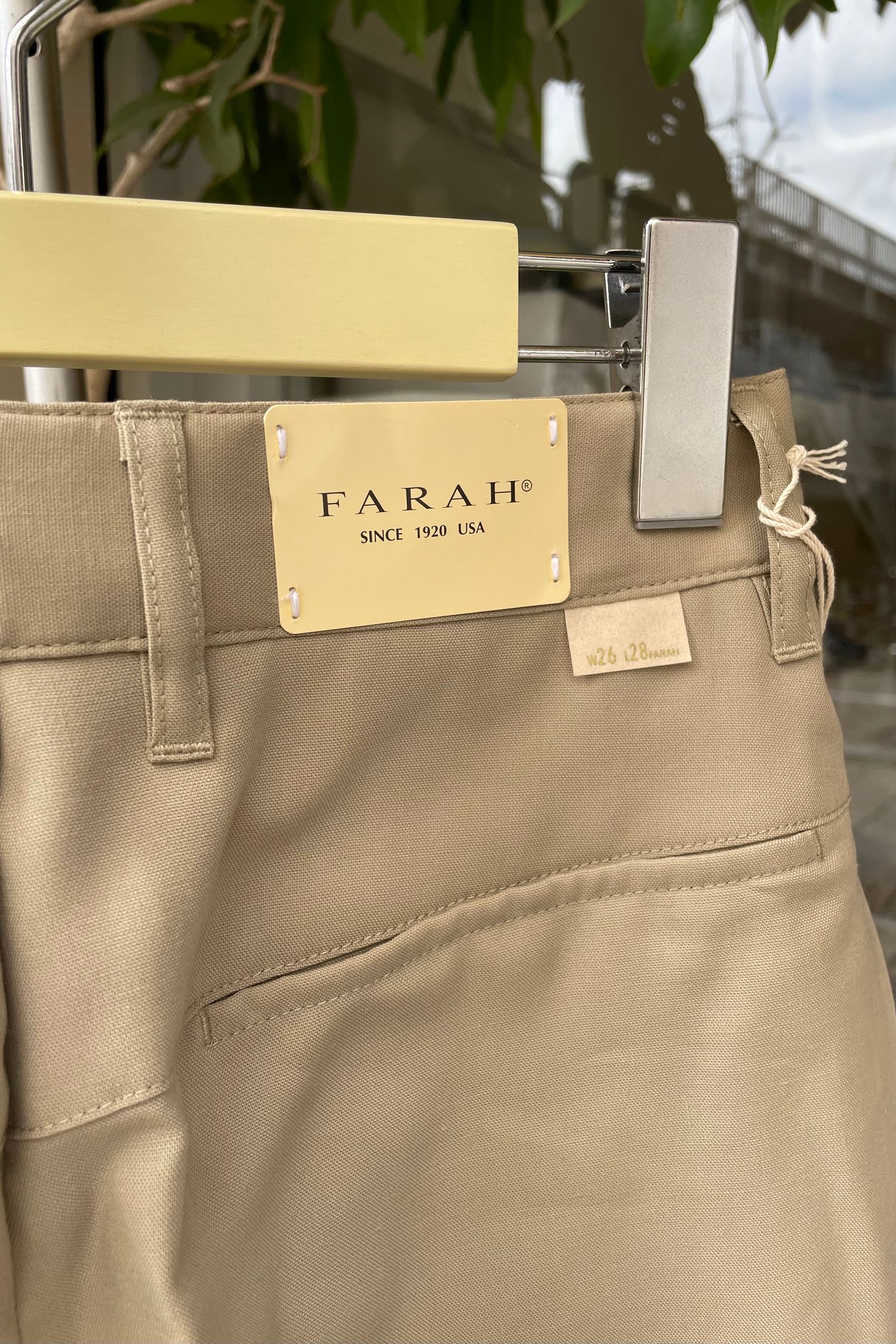 FARAH - 2タックワイドパンツ/T/Rホップサック-beige- 23ss women | asterisk