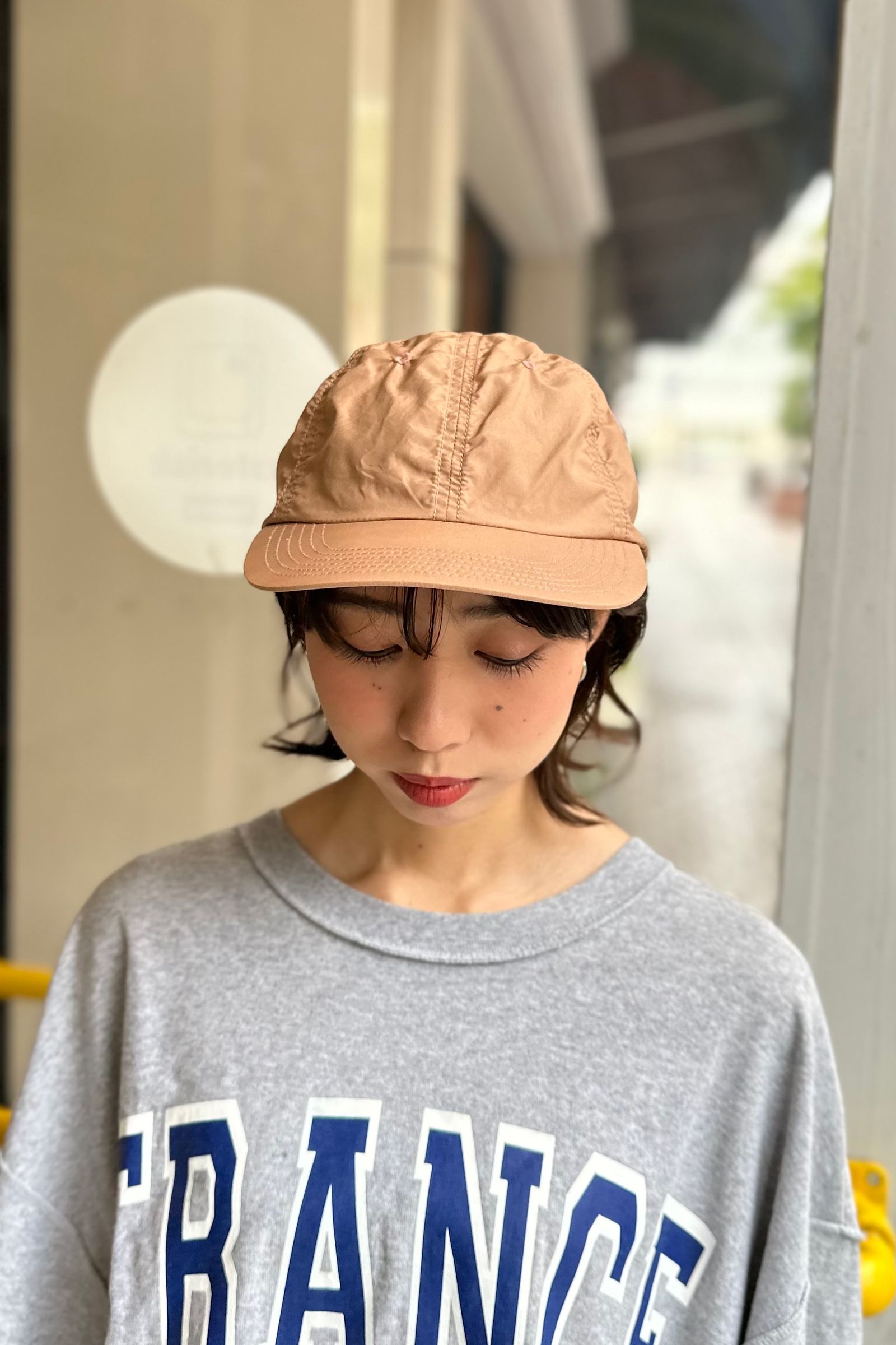 elastic back 6panel cap -light brown- 23ss | asterisk