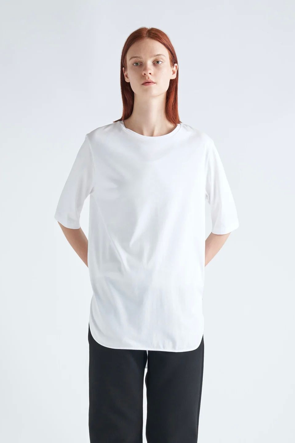 ATON - suvin60/2 round hem t-shirt -white- women 23ss | asterisk