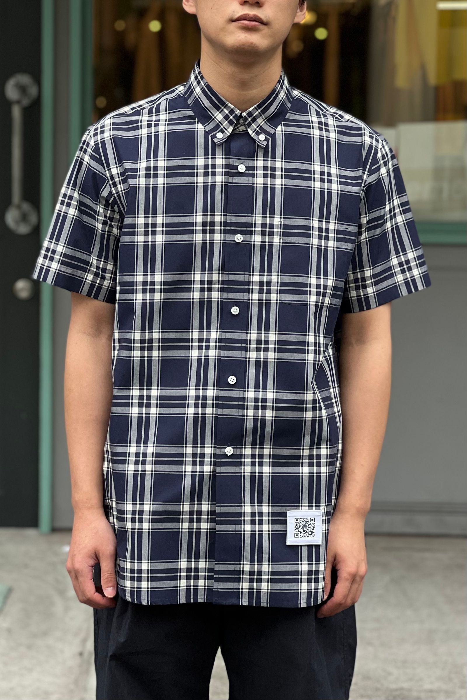 FUMITO GANRYU - pleated button down shirt -dark navy- 22ss | asterisk