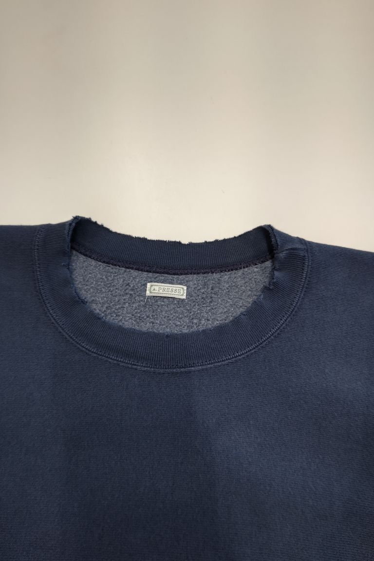 A.PRESSE】Vintage Sweat Shirt Blue 22AW