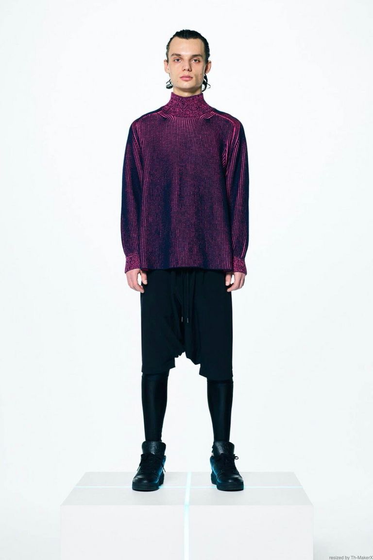 FUMITO GANRYU - ambient ribbed knit -grey×charcoal- 22aw