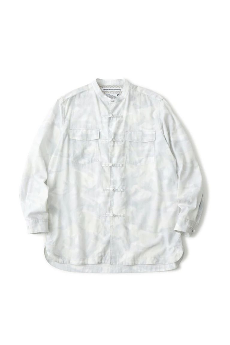 White Mountaineering - camouflage china shirt- light gray-23ss ...