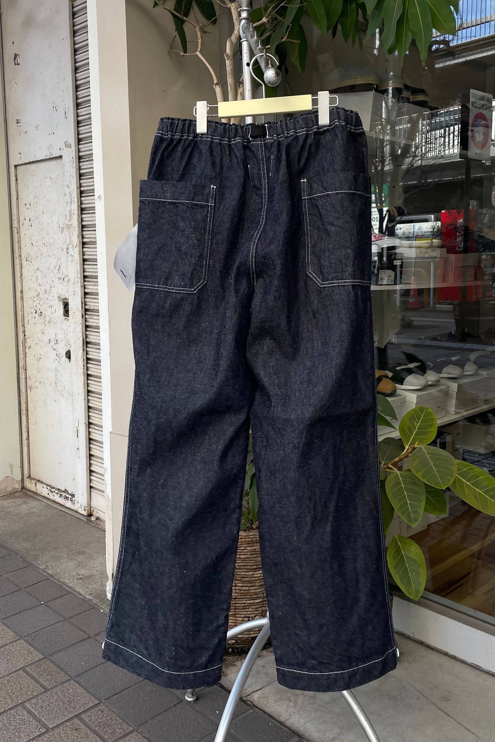 INNAT - silk denim pajama pants-indigo-23ss | asterisk