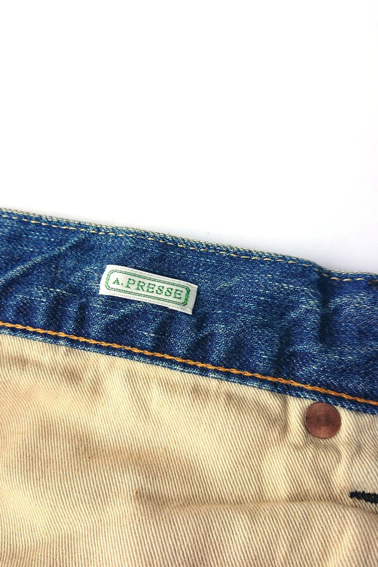 A.PRESSE - washed denim wide pants-indigo- 23ss | asterisk 