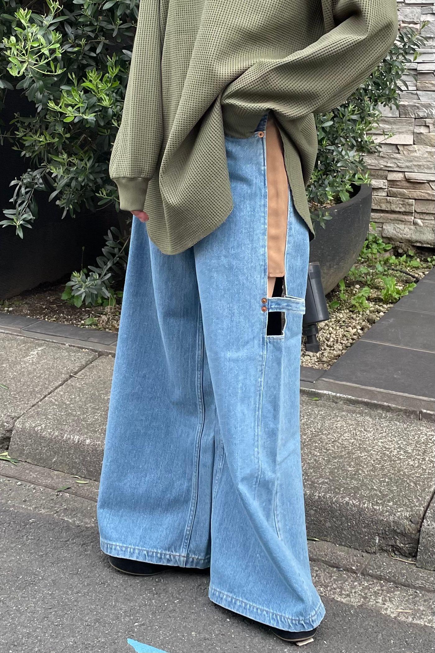 kotohayokozawa - paneled denim pants -light blue- 23ss | asterisk