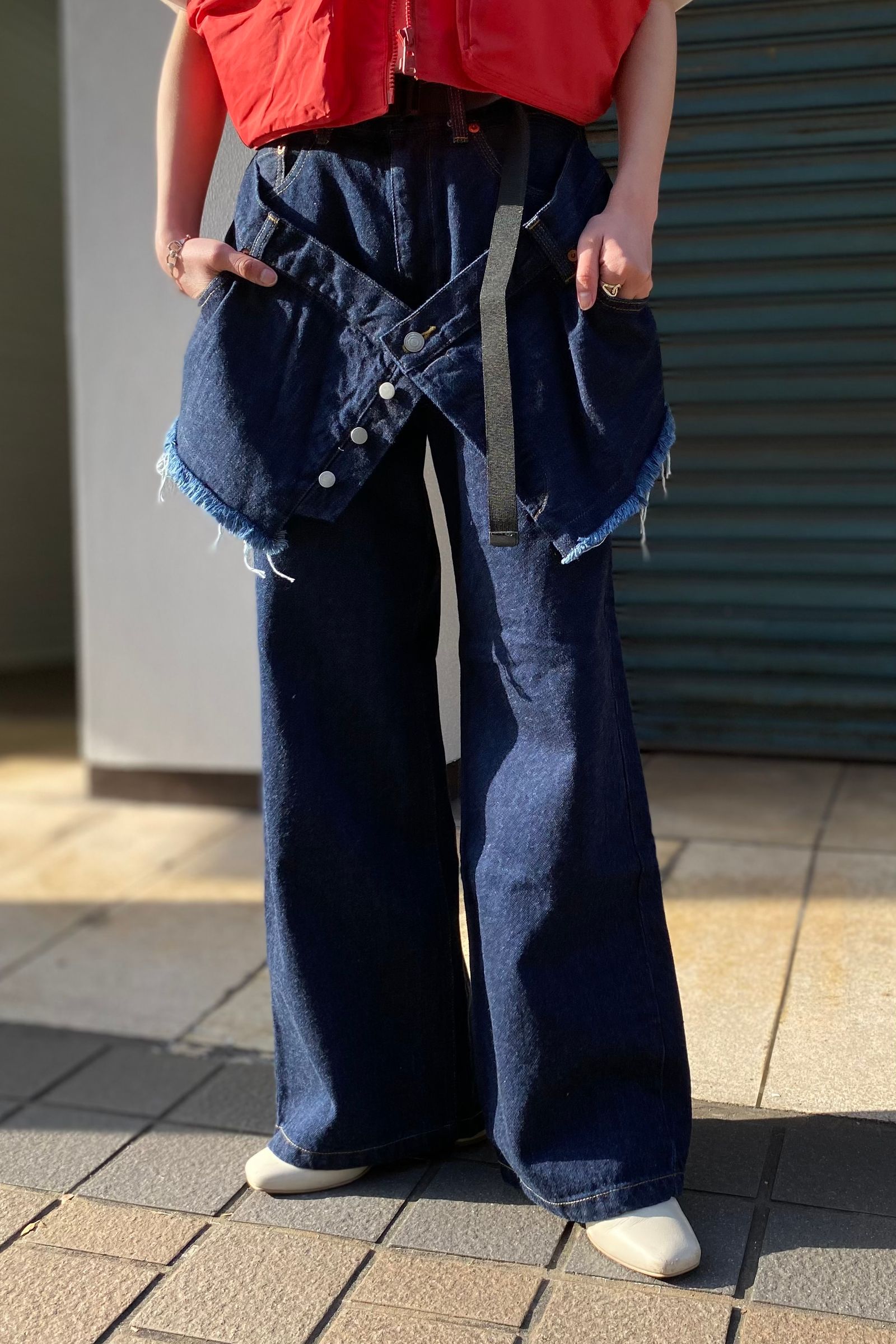 kotohayokozawa - layered denim pants -indigo- 23ss | asterisk