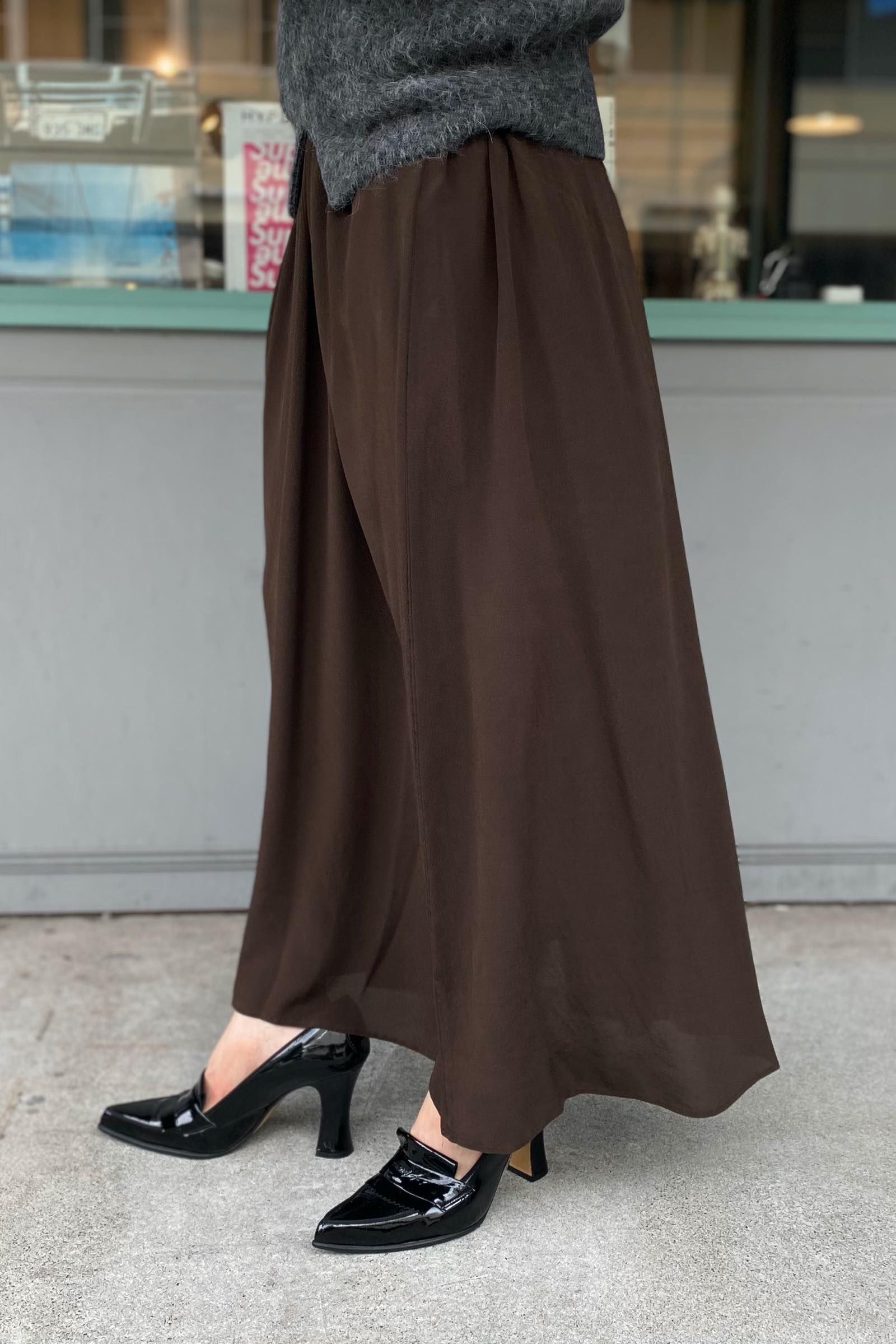 ATON - natural dye silk | back tuck skirt 21aw women | asterisk
