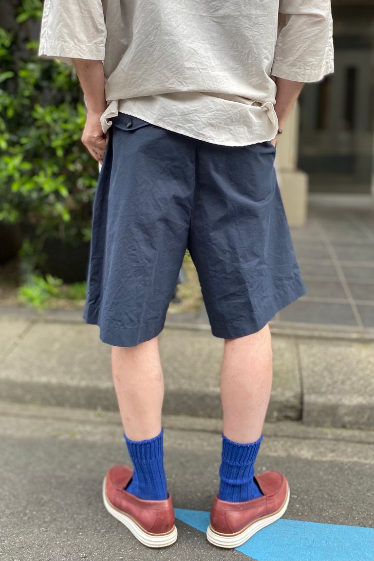 A.PRESSE - High Density Weather Cloth Shorts -navy- 23ss | asterisk