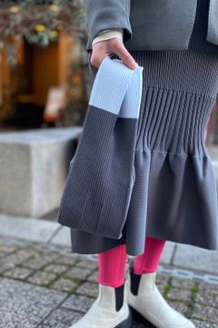 CFCL - notched rib bag -dark gray/light blue- 23ss | asterisk 