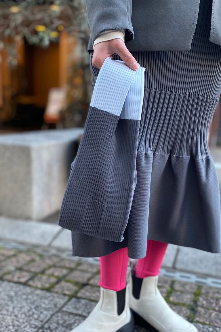 CFCL - notched rib bag -dark gray/light blue- 23ss | asterisk