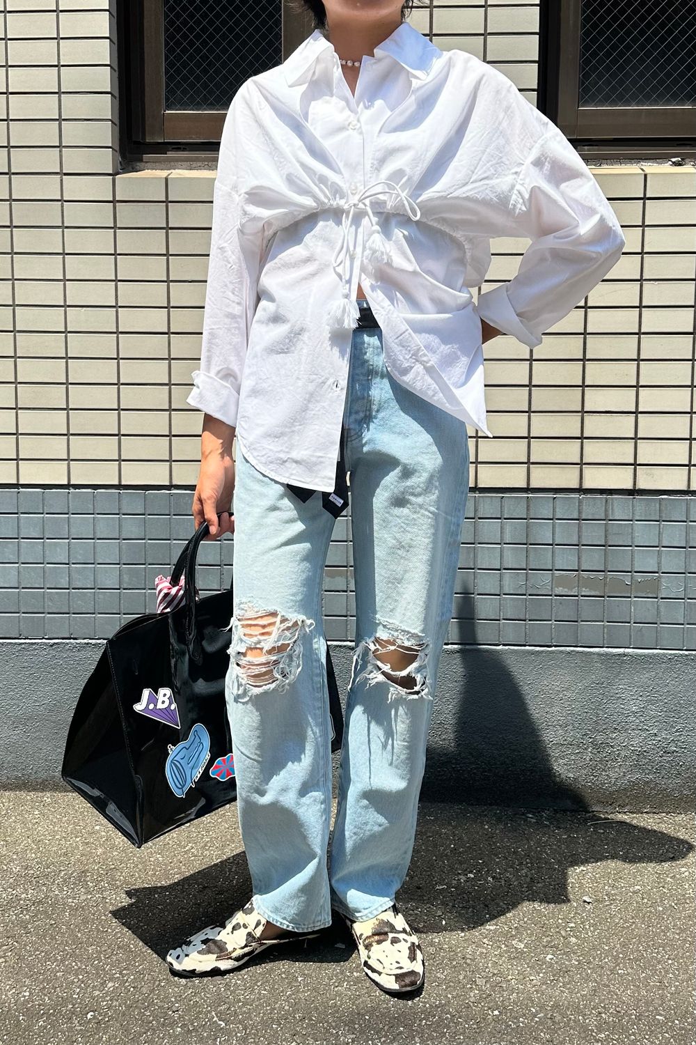 Paris ripped denimコーデ/J.B. ATTIRE