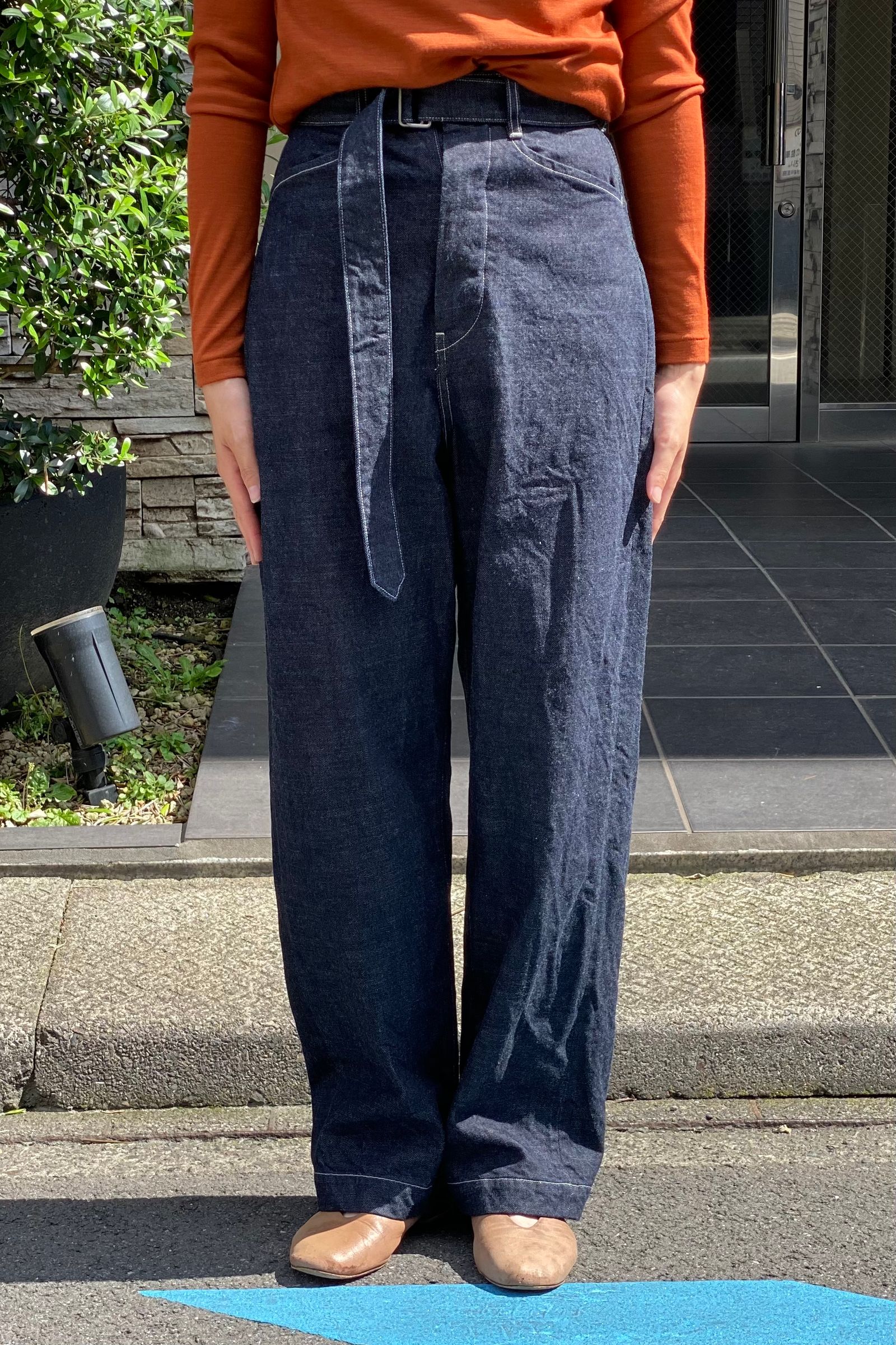 公式サイト blurhms/12.9oz denim BELTED PANTS long DENIM belted