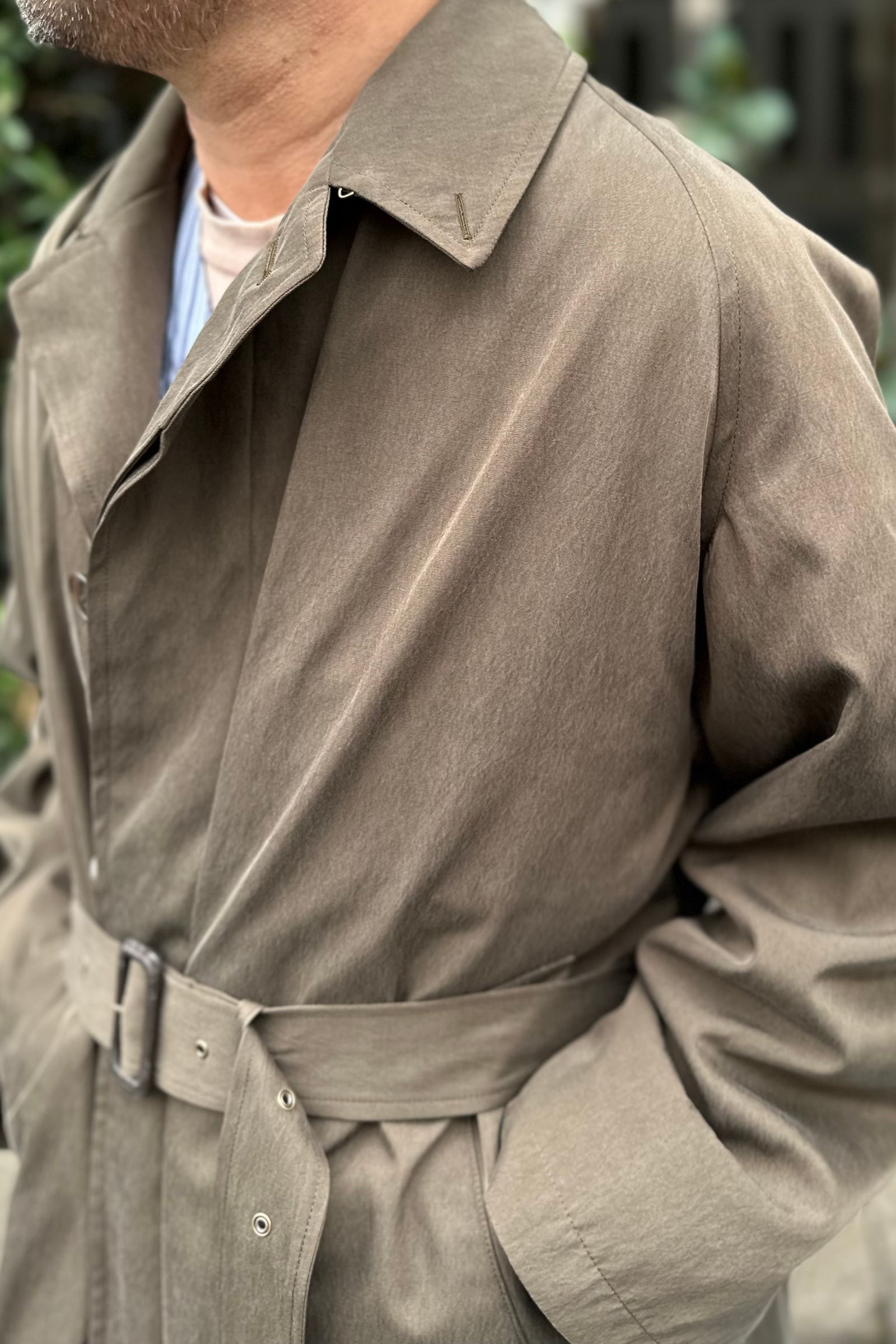A.PRESSE - Lining Detachable Silk Coat -brown khaki- 23aw A.PRESSE - Lining Detachable Silk Coat -brown khaki- 23aw