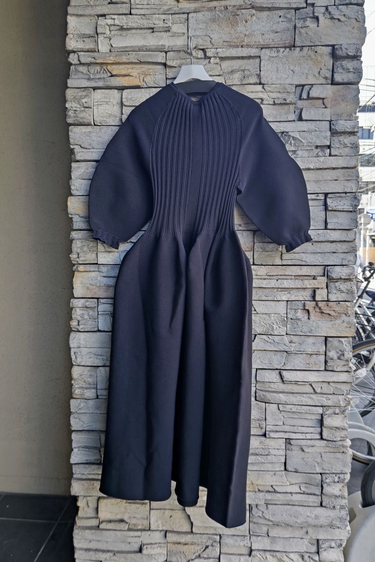 CFCL - POTTERY LONG PUFF SLEEVE DRESS -black- 23aw women | asterisk