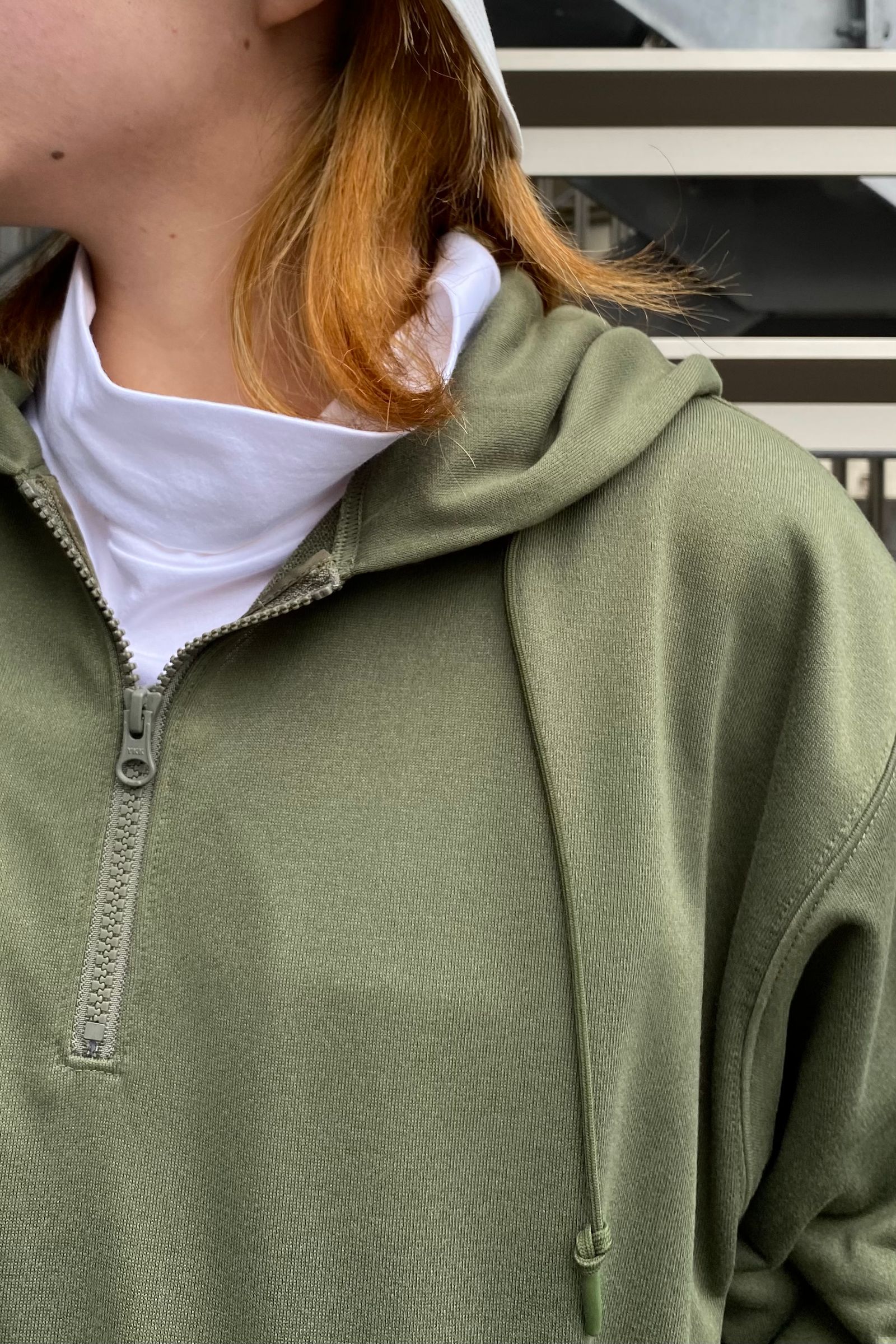 DAIWA PIER39 - women's tech sweat half zip hoodie -olive green