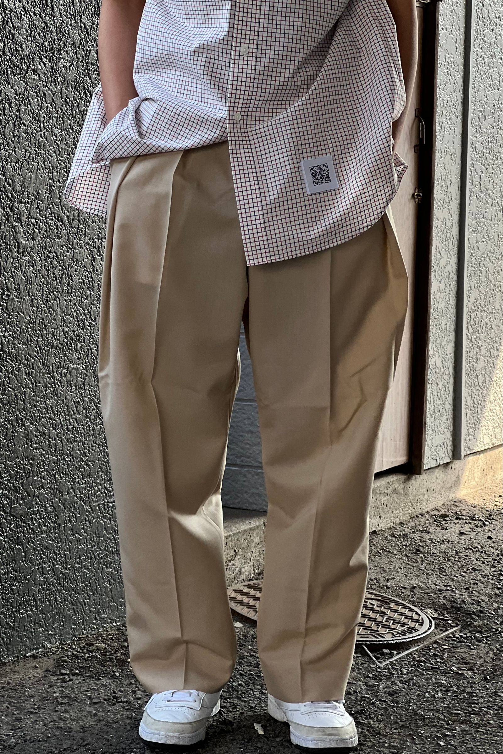 POLYPLOID - wide tapered pants c -beige- 22ss | asterisk