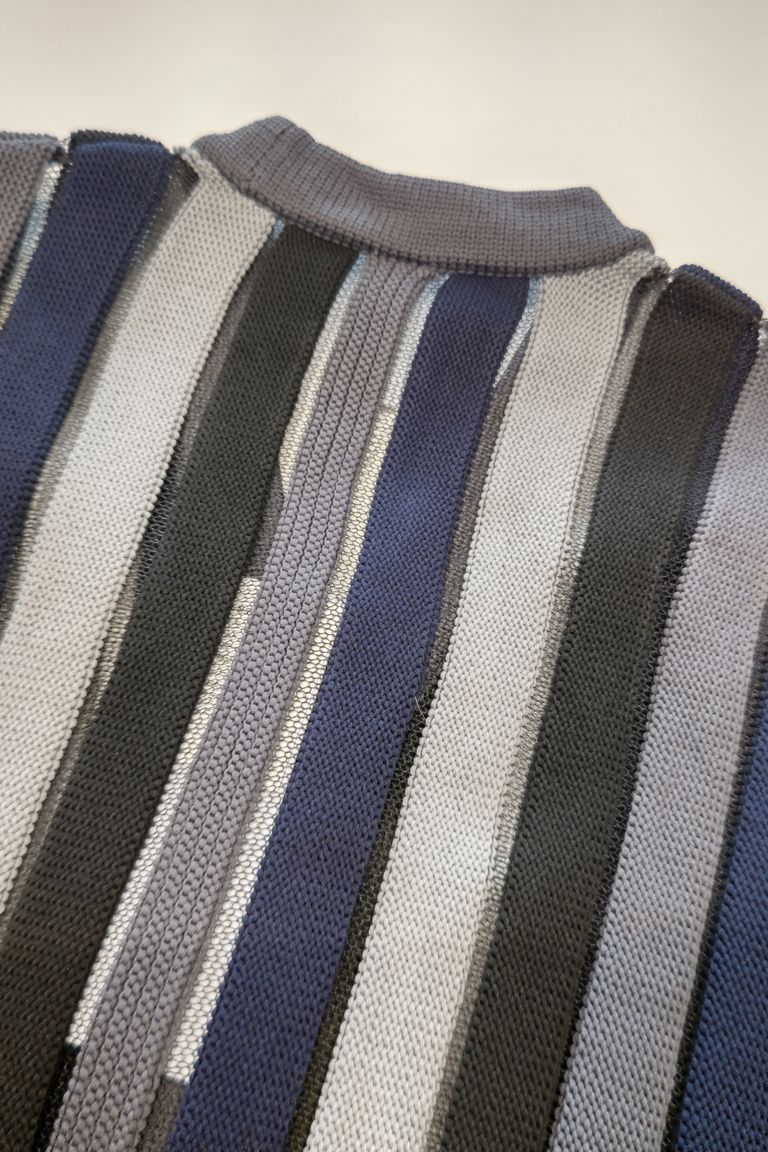 CFCL - louver cardigan -dark gray multi- 23ss men | asterisk