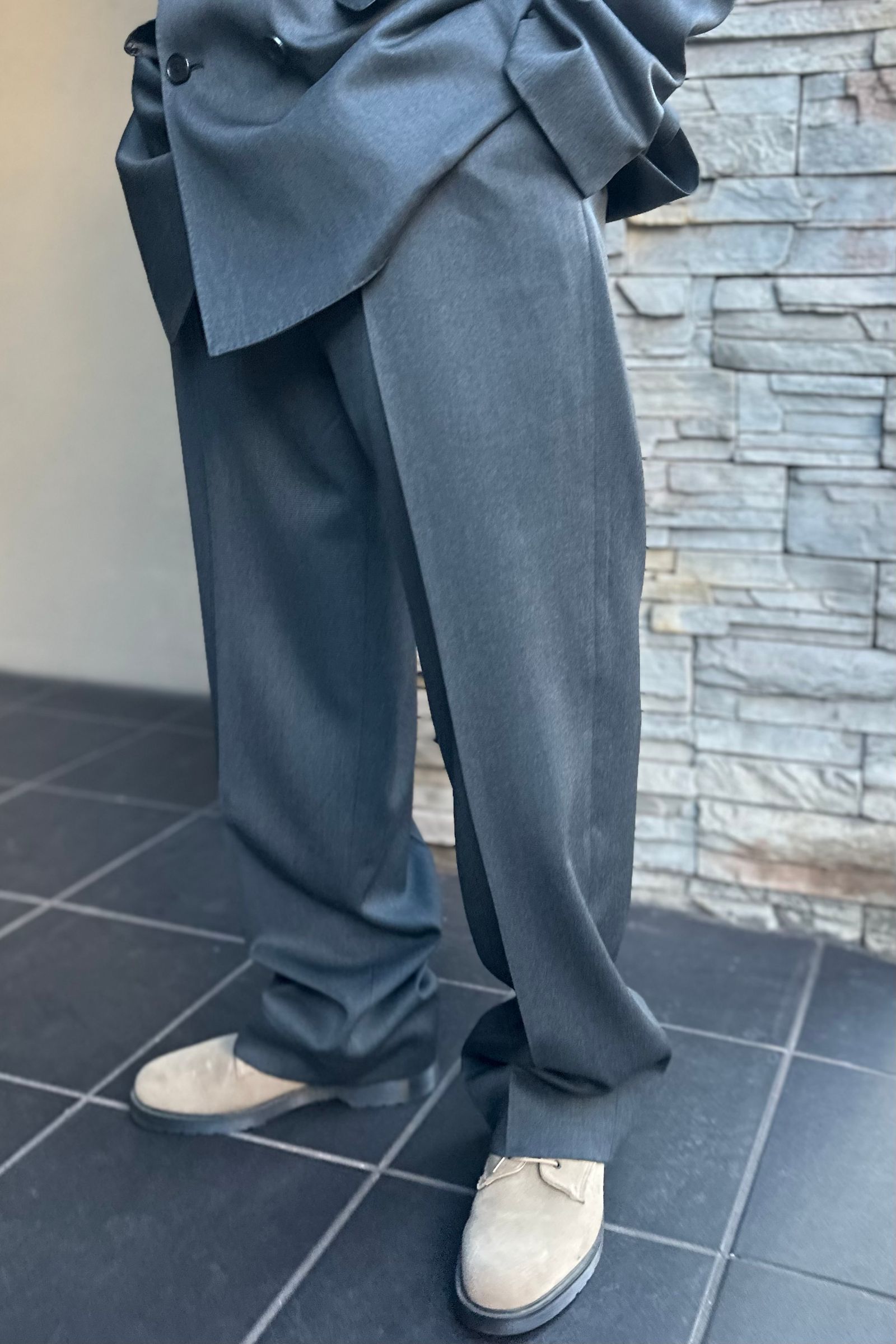 A.PRESSE - Wool Gabardine Trousers -M.GRAY- 2024STYLE1 | asterisk