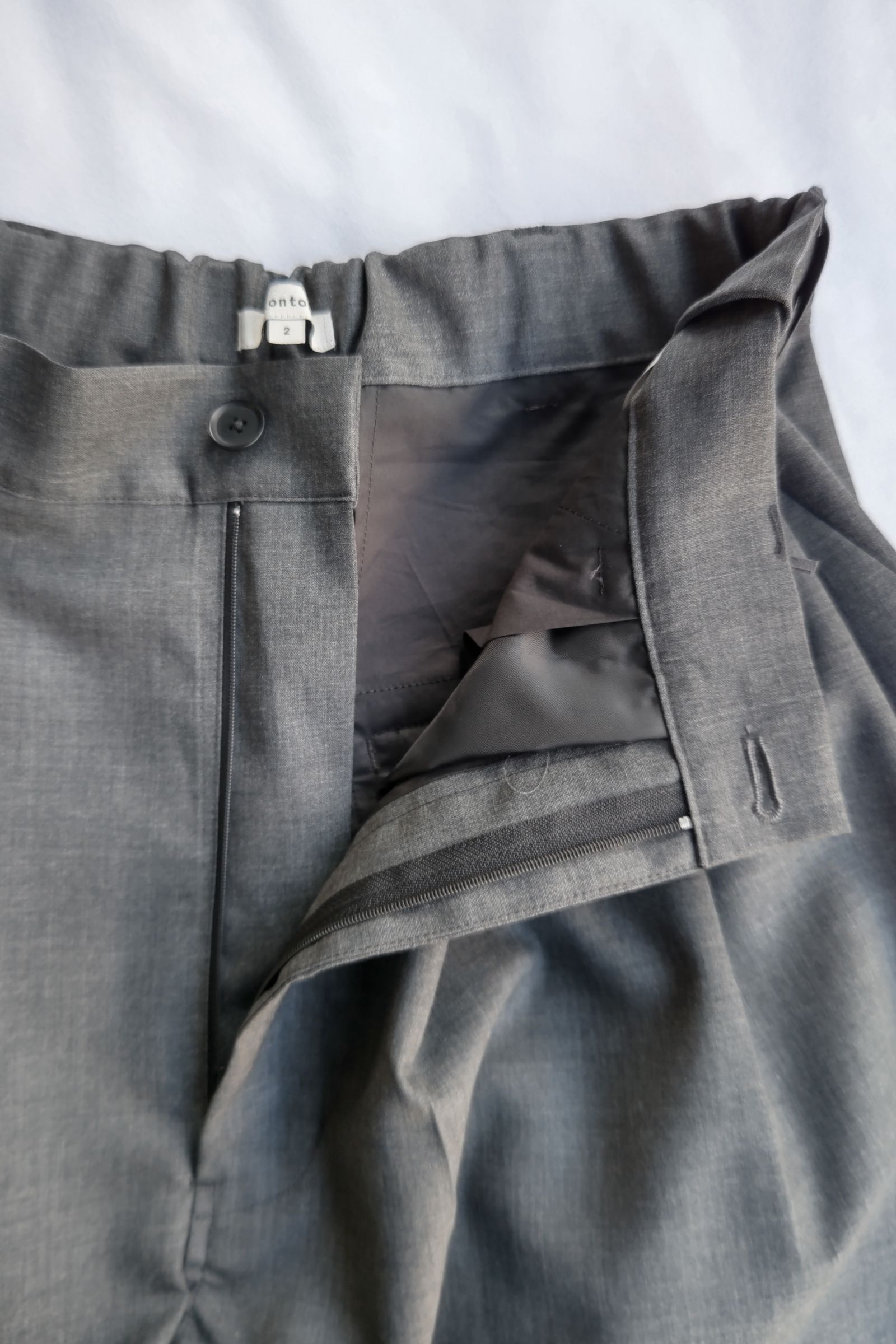 kontor - 3 pleat wool pants -dark gray- 23ss | asterisk