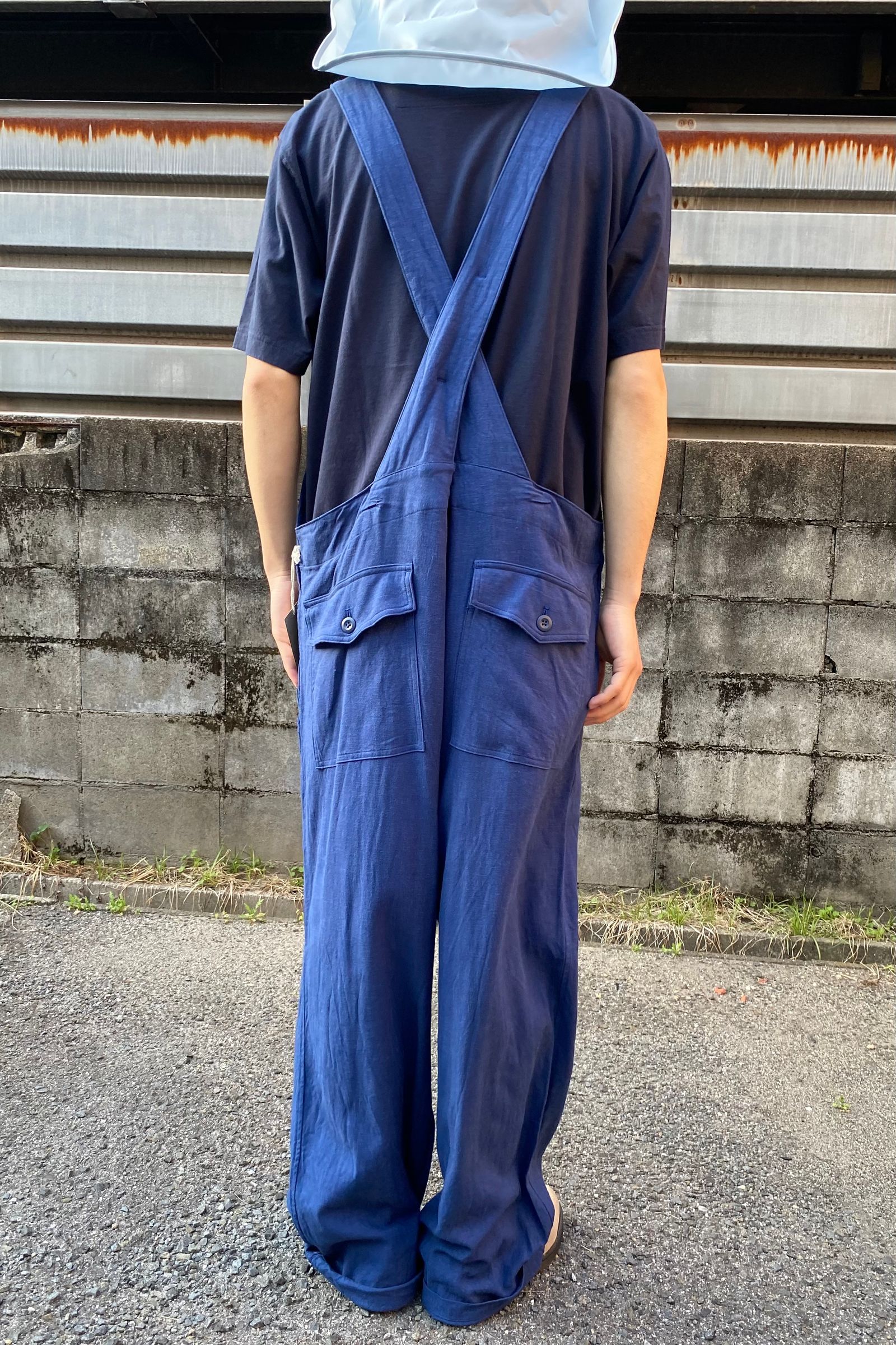 ts(s) - rayon*linen soft canvas cloth old style bib overalls