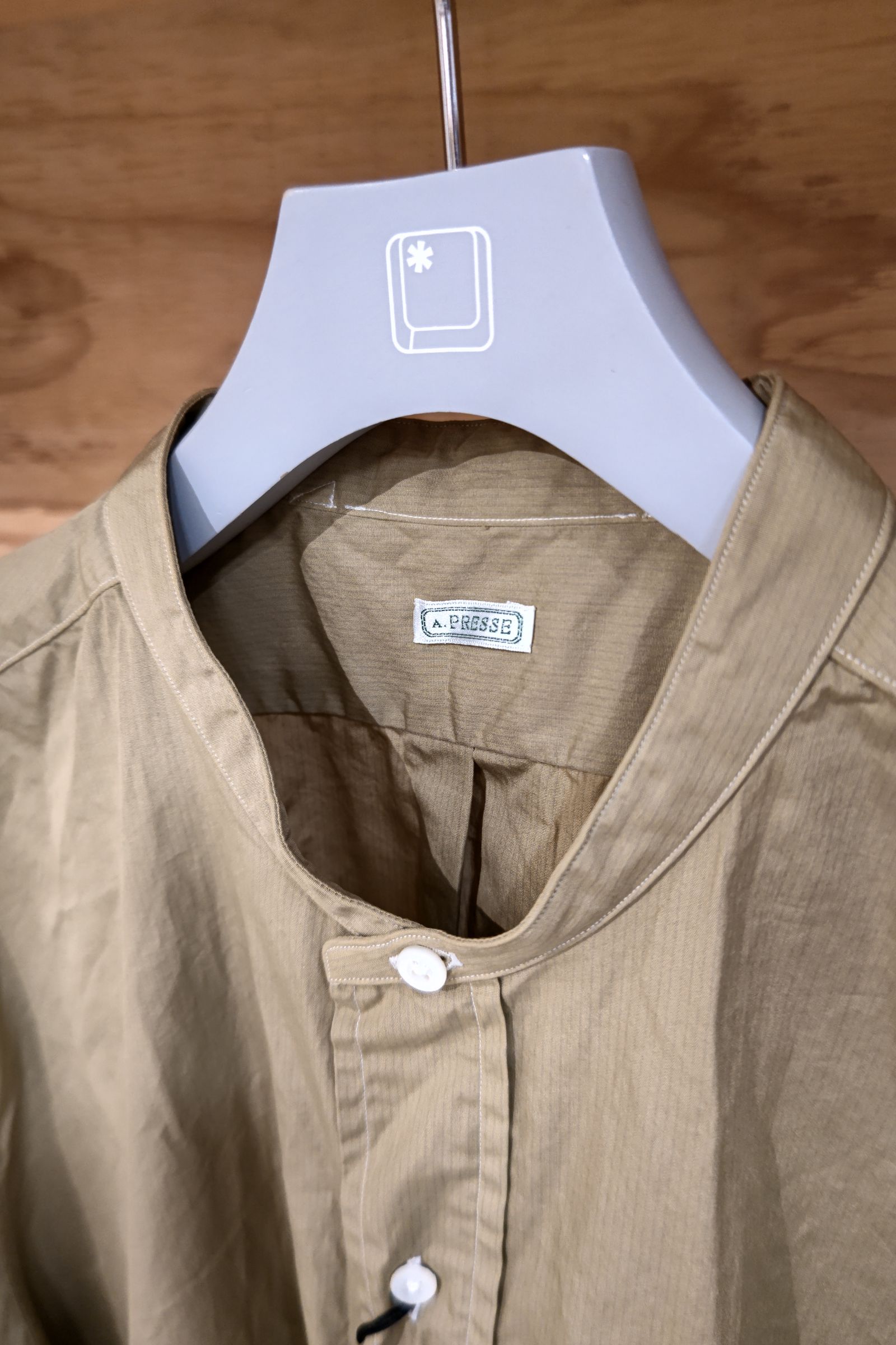 A.PRESSE - pullover collarless shirts -beige- 22aw | asterisk
