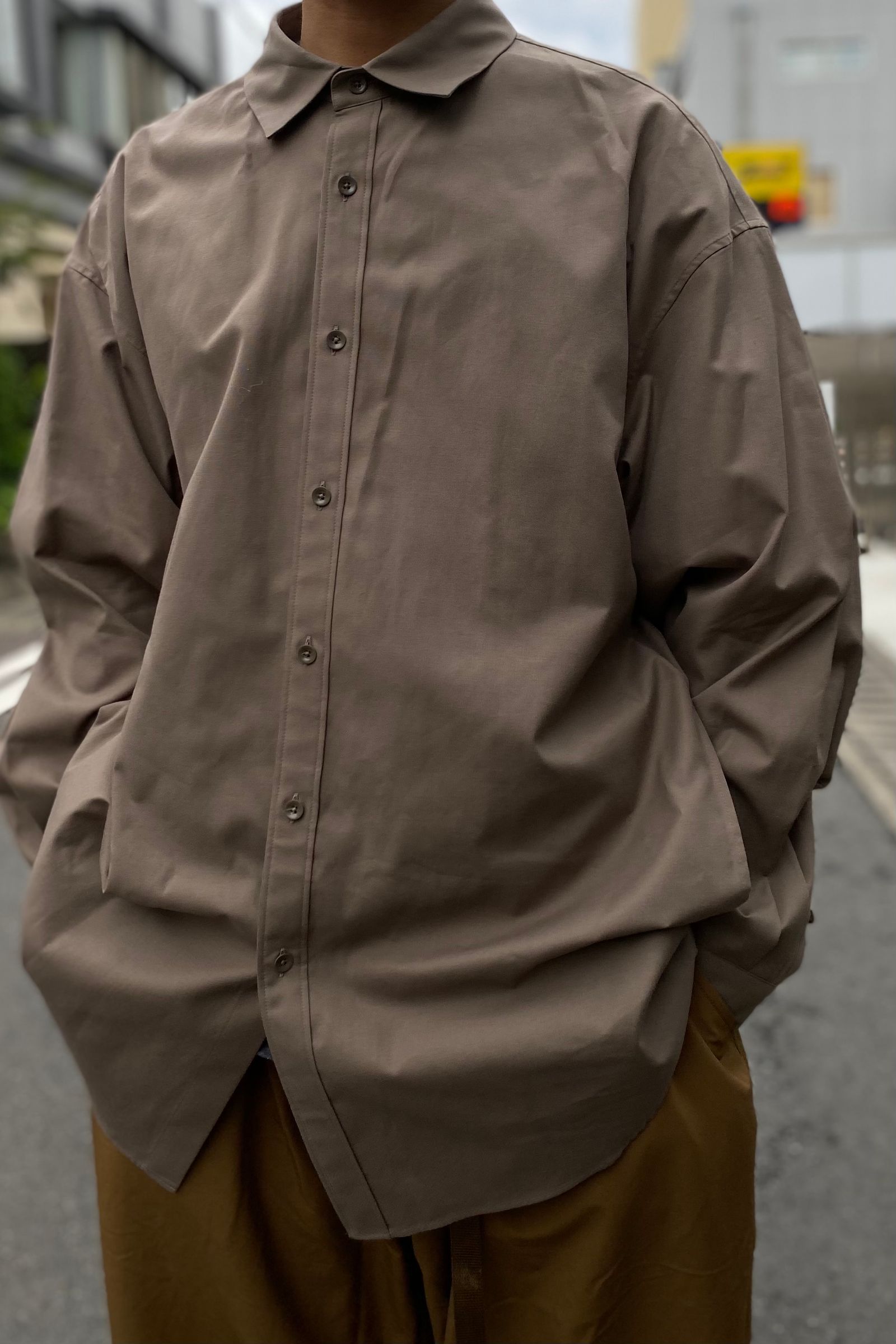 cotton cashmere | oxford oversized long shirt 21aw men - BROWN - 04 / M