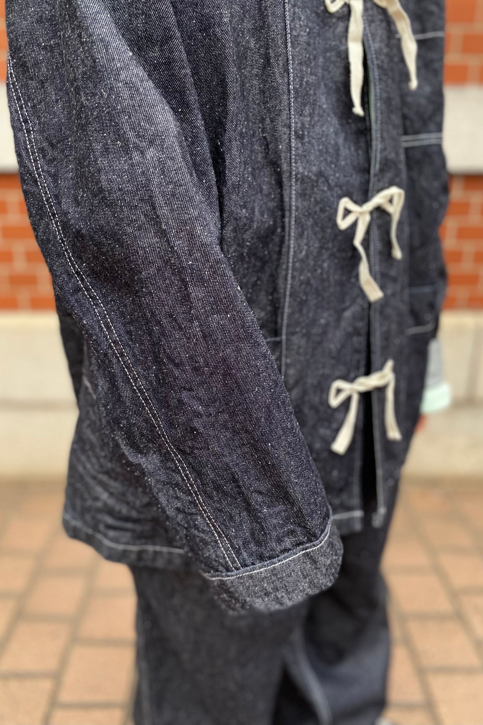 INNAT - silk denim pajama jacket-indigo-23ss | asterisk