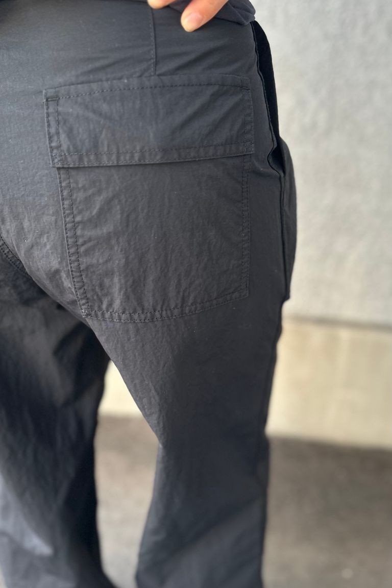 UNUSED - Nylon Wide Pants -black- 24ss women | asterisk