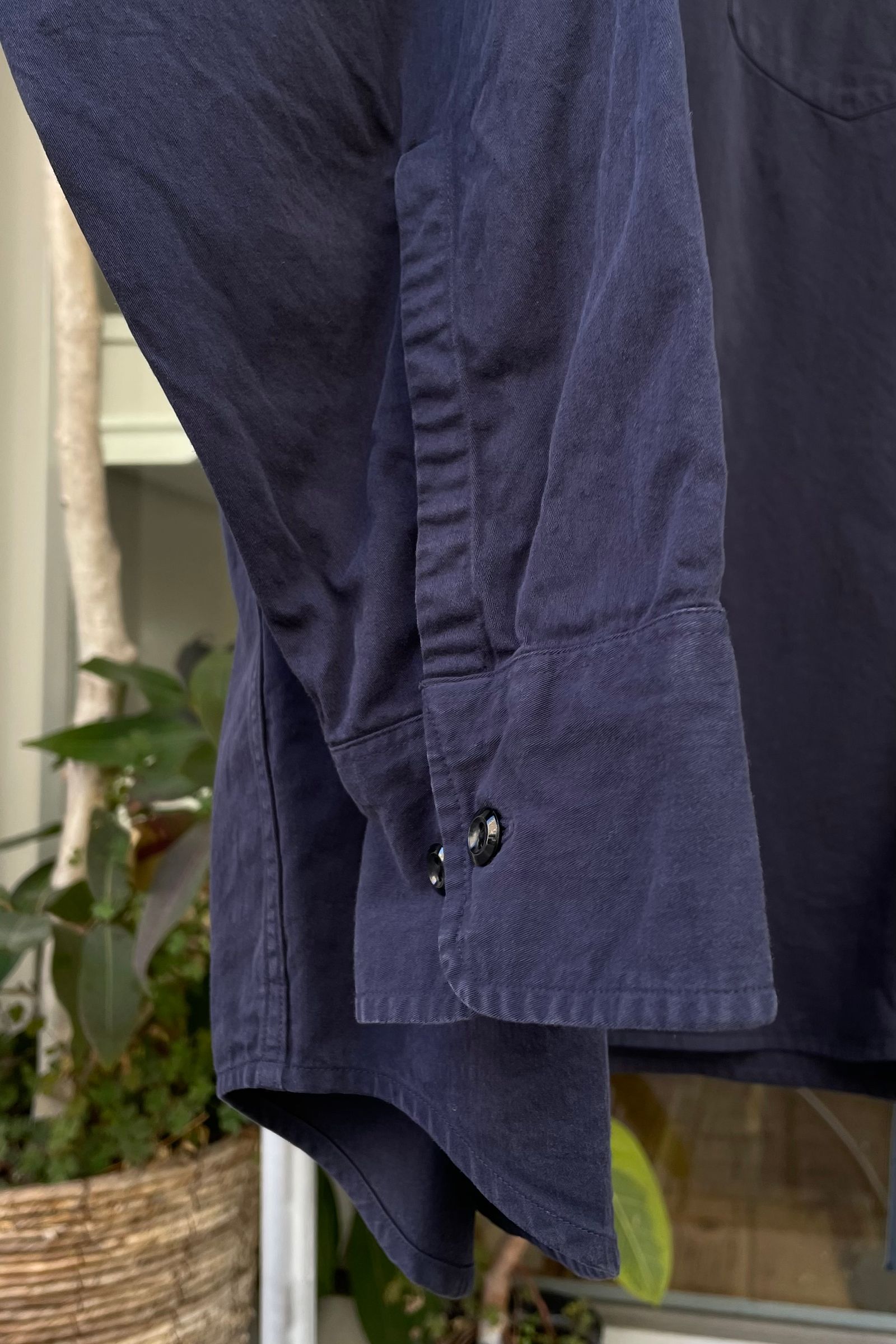 【セール 登場から人気沸騰】 satin density high cotton organic - Y shirt-navy-23ss asterisk | トップス