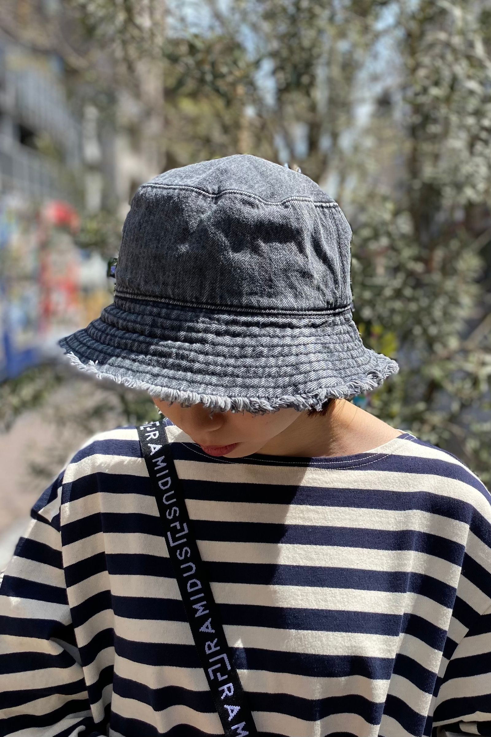 激安ブランド hat denim UNUSED 23ss 即完売 ブラック ハット バケット