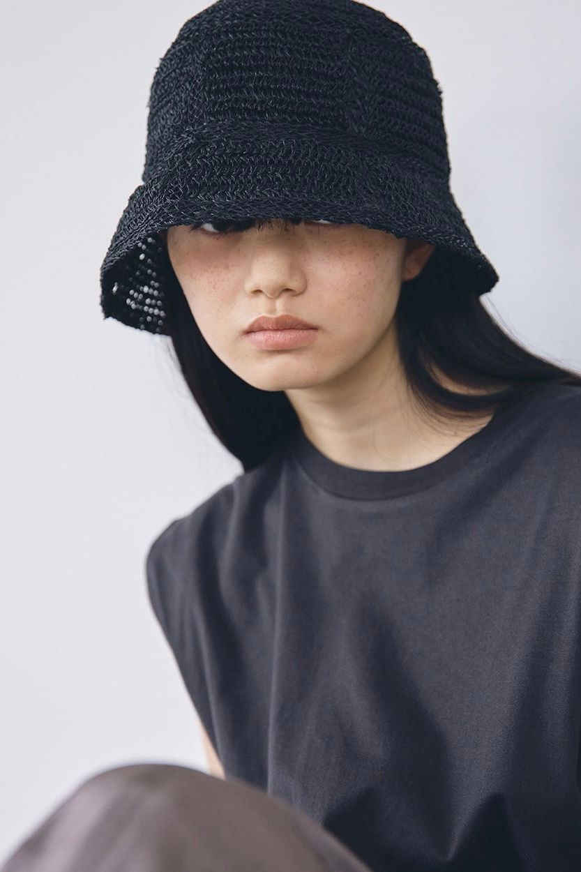 Abaca Bucket Hat 22ss-black- - F
