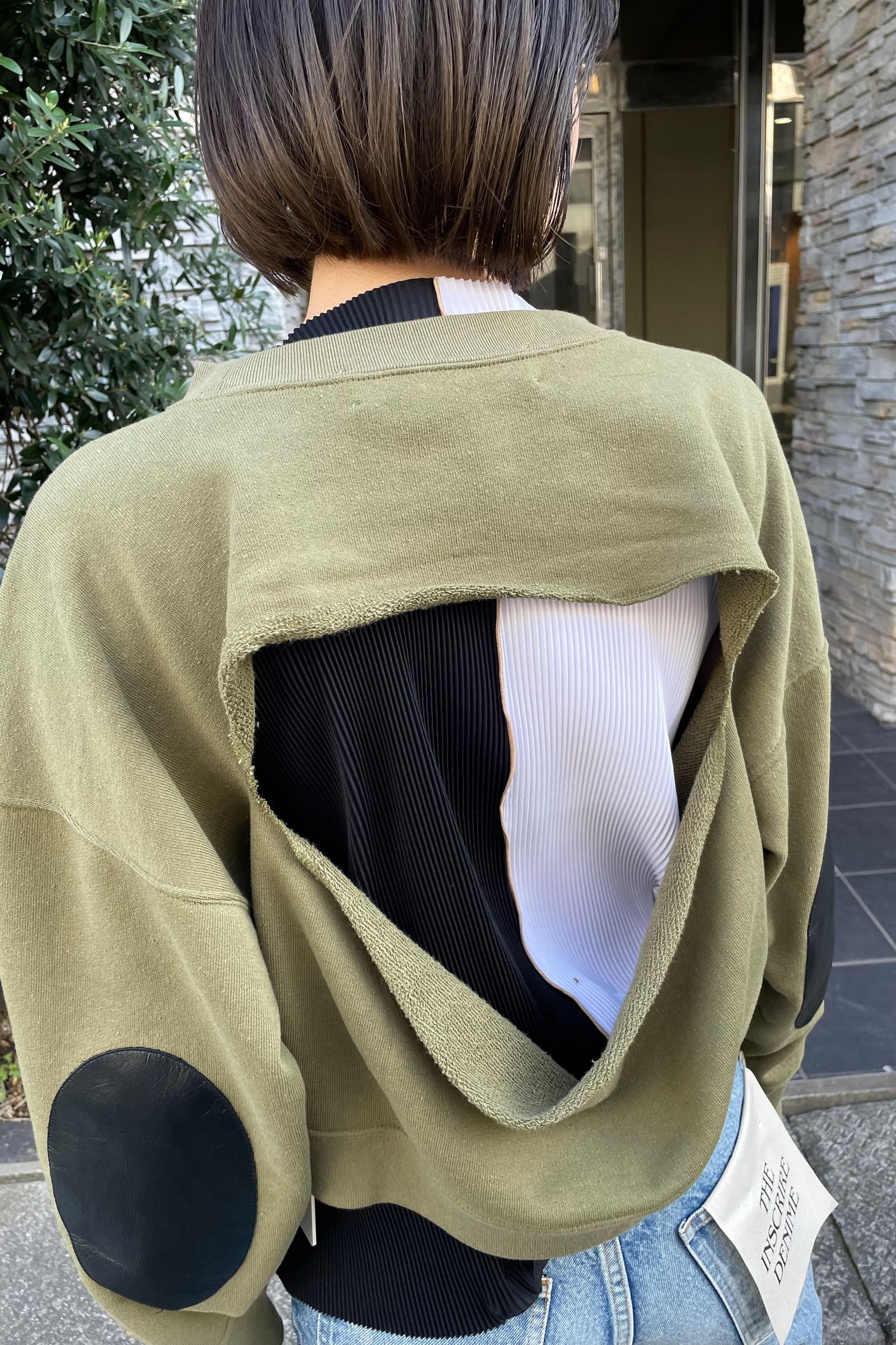 INSCRIRE - bolero sweat shirt -khaki- 23ss | asterisk