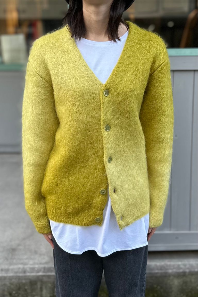UNUSED - Gradation mohair cardigan -mustard- 23aw | asterisk