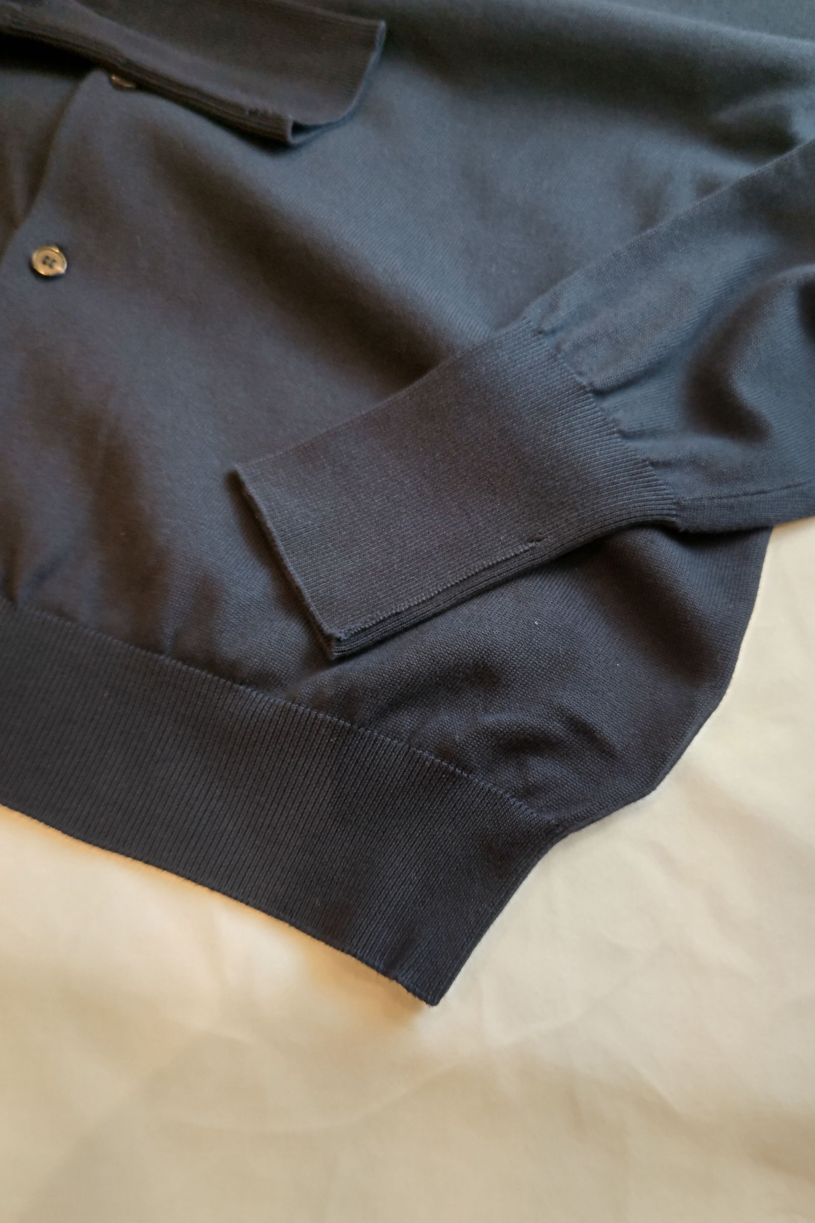 A.PRESSE - cotton knit polo collar cardigan -navy- 23ss | asterisk