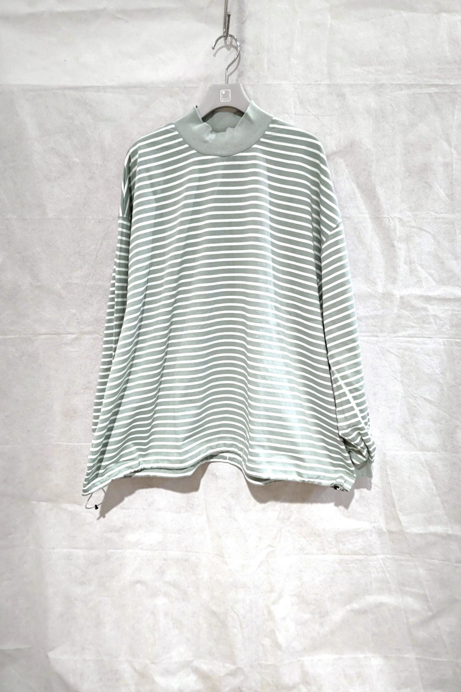 is-ness - balloon mock long sleeve -mint×white- 22aw men | asterisk