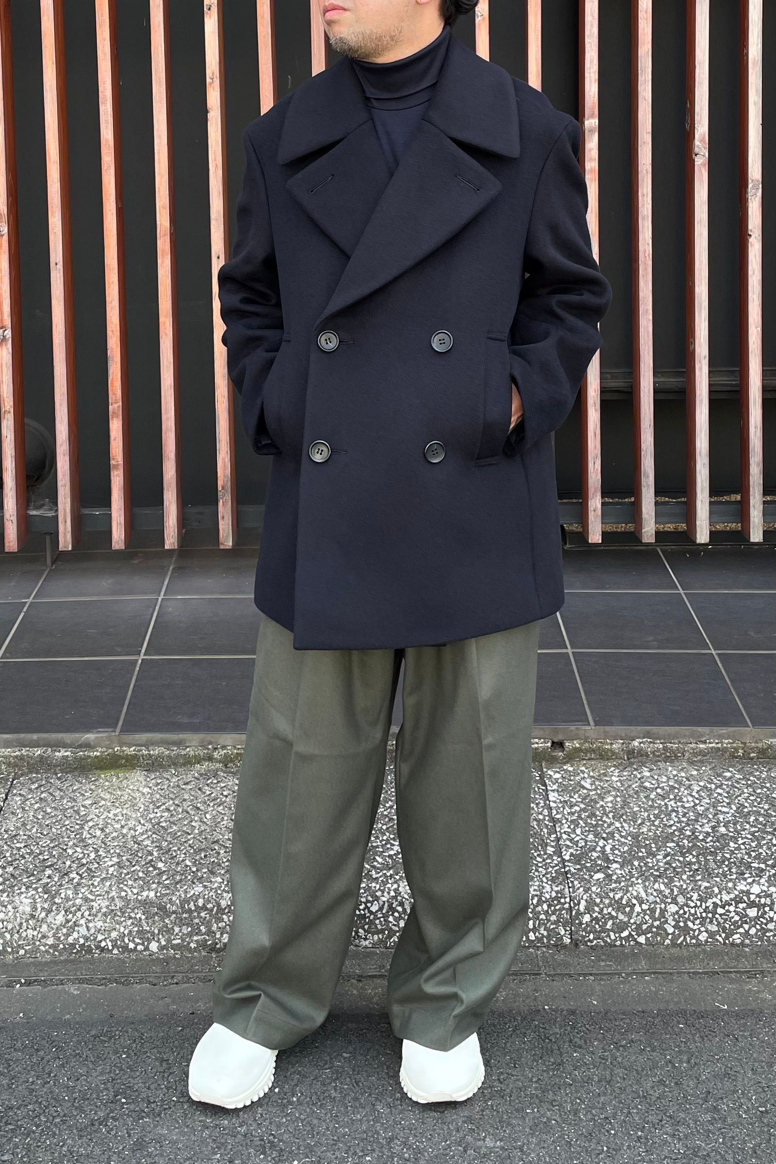 WEWILL - PEA COAT -Navy- 23aw | asterisk