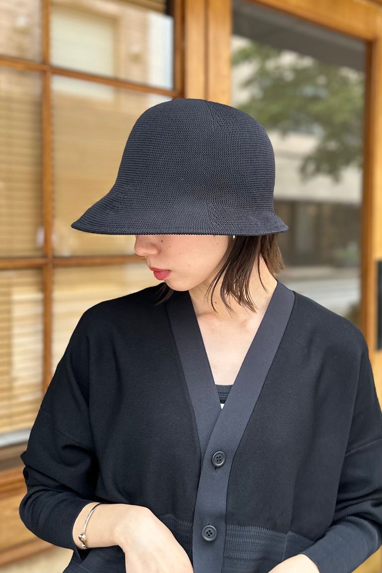 CFCL - MESH KNIT ASYMMETRIC HAT -black- 23aw unisex | asterisk