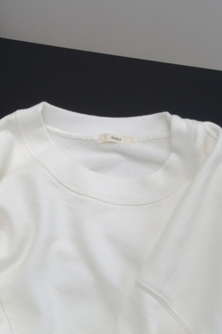 awasa - スーピマエイジングコットンクルーネックスウェット-OFF WHITE 