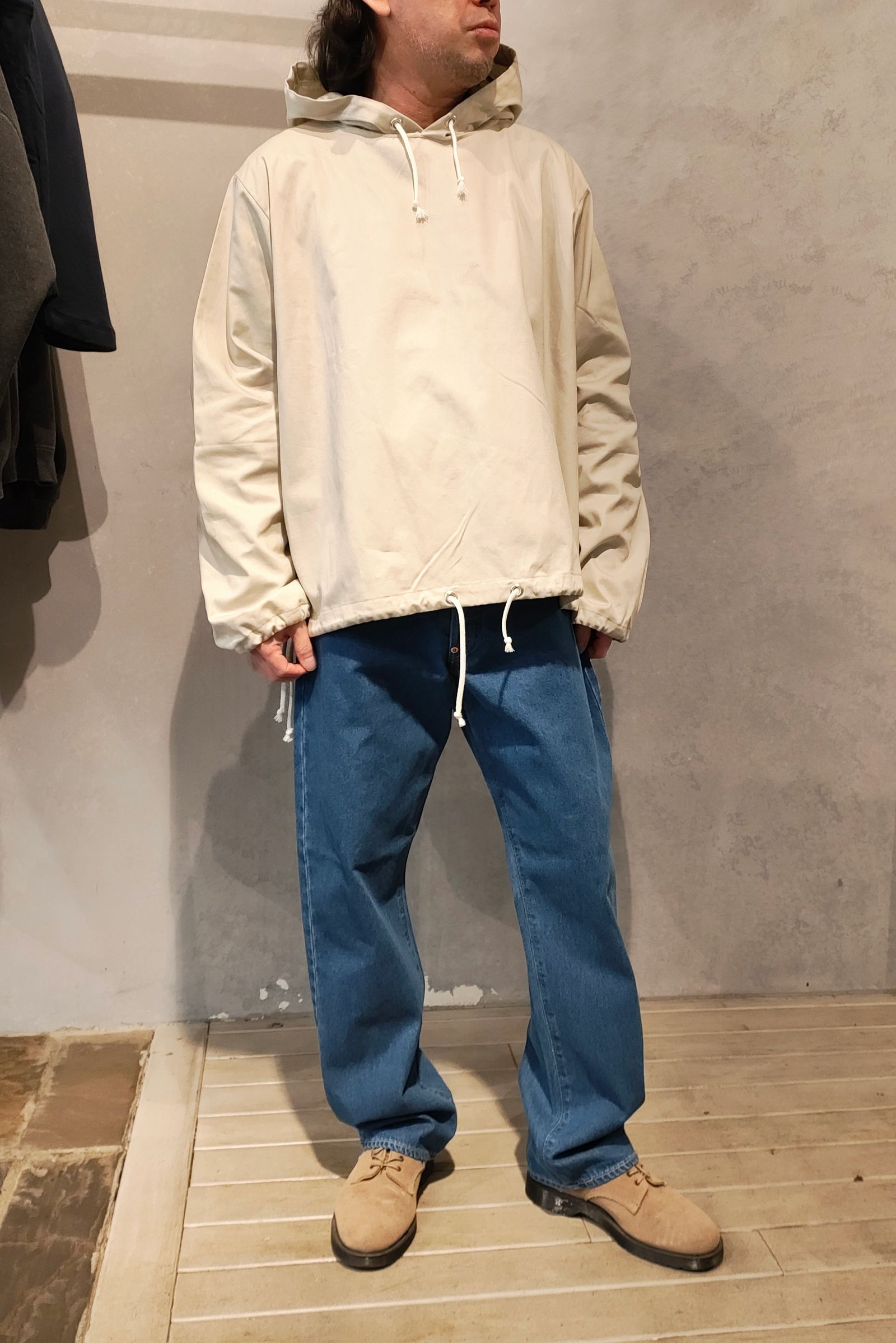 FOUNDOUR - OXFORD HOODIE/オックスフォード フーディ-BEIGE