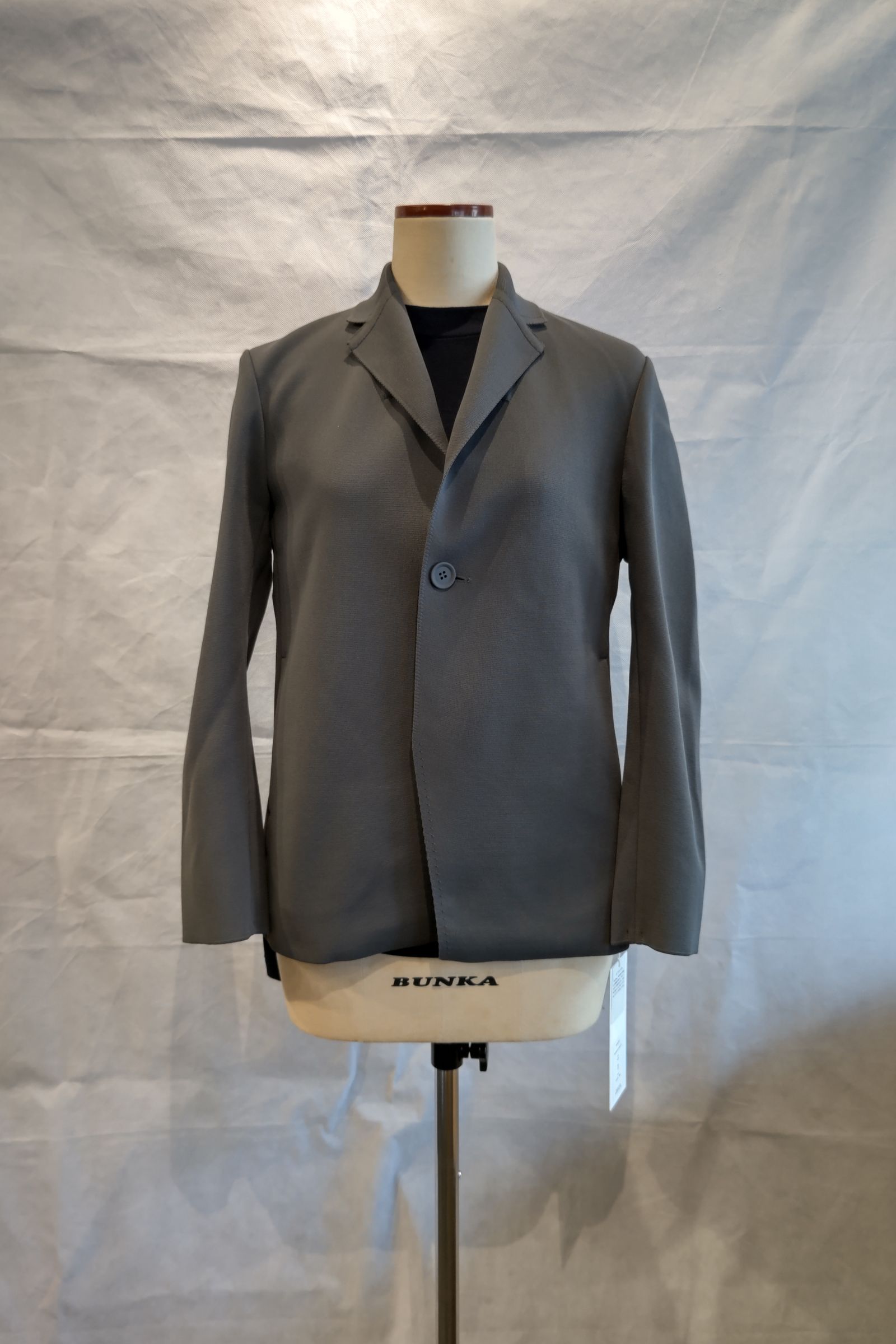 MILAN RIB DOUBLE BREASTED COLLARLESS JACKET