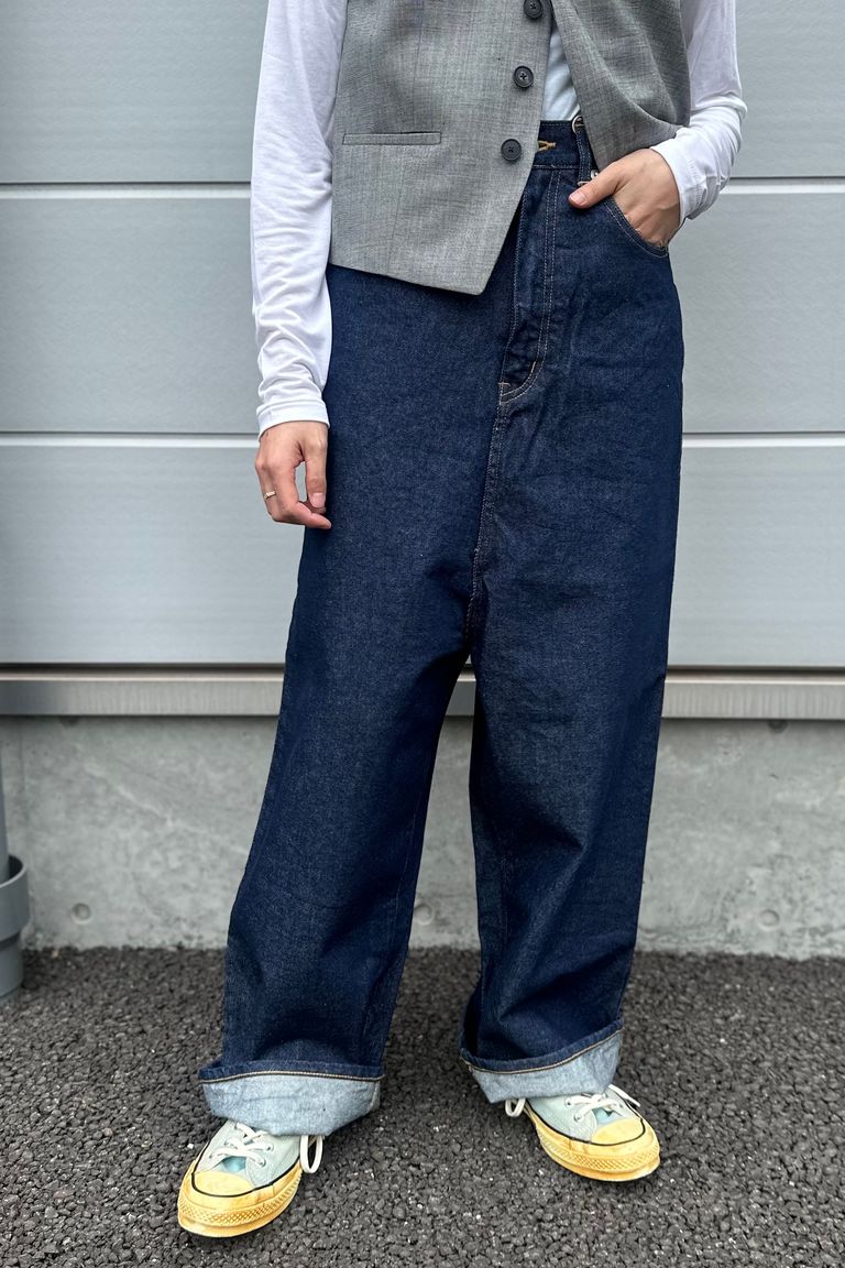 INSCRIRE - Denim Loose Fit Pants -indigo- 24ss | asterisk