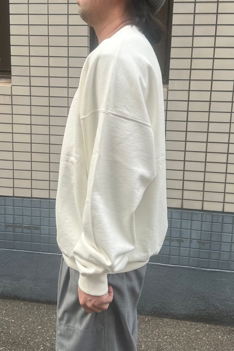 awasa - スーピマエイジングコットンクルーネックスウェット-OFF WHITE 