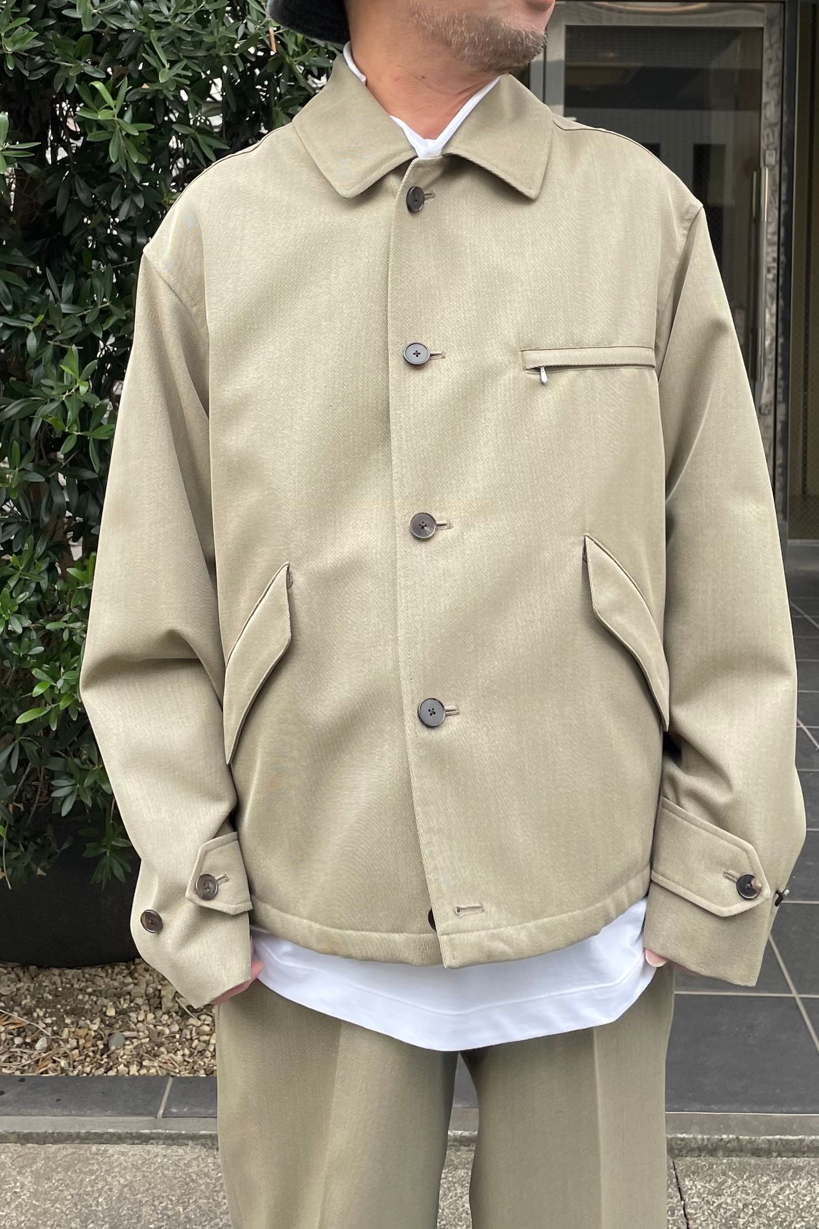 A.PRESSE - covert cloth sports jacket -khaki- 23ss | asterisk