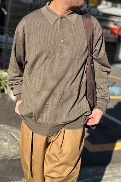 A.PRESSE - L/S ニット ポロシャツ L/S Knit Polo Shirt -stripe 