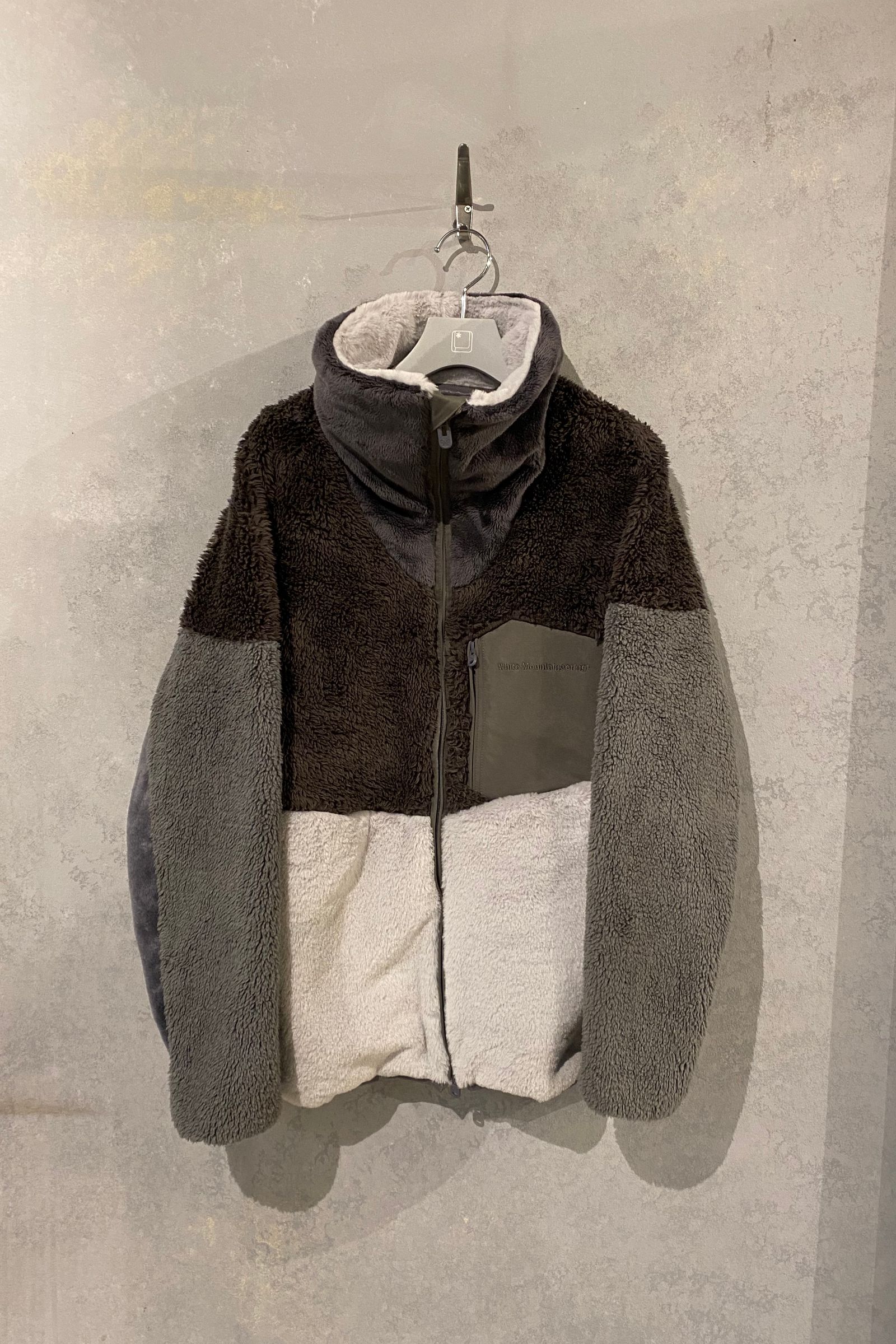 boa x fleece high neck zip-up jacket 20aw - 2 - GRAY